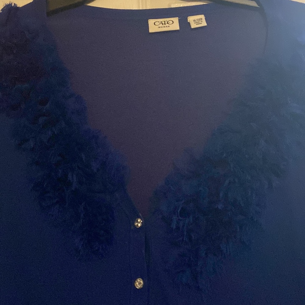 Blue button down sweater - Picture 2 of 5